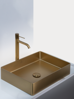 Раковина AltroBagno Astro 001017 OrSp из нержавеющей стали золото матовое